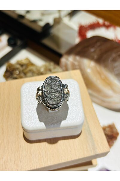 Luna Antik Yer Altı Parası Detaylı Gümüş Erkek Yüzük