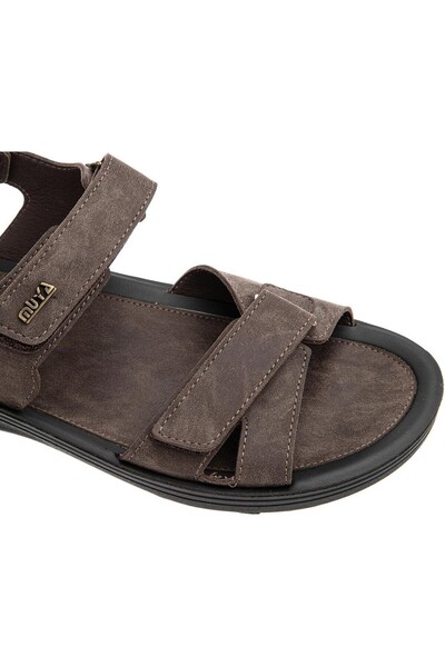 Muya Araw Men's Sandals - Anatomical Sole, Adjustable Velcro, Brown