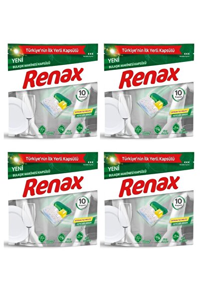 RENAX Bulaşık Makinesi Kapsülü Hepsi Bir Arada 10 Lu x 4 Adet