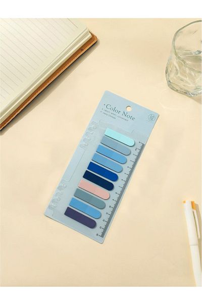 ACUTO 10 Color Soft Post-it Ruled Blue Tones Round Transparent Pet Index Sticker Sticky Note