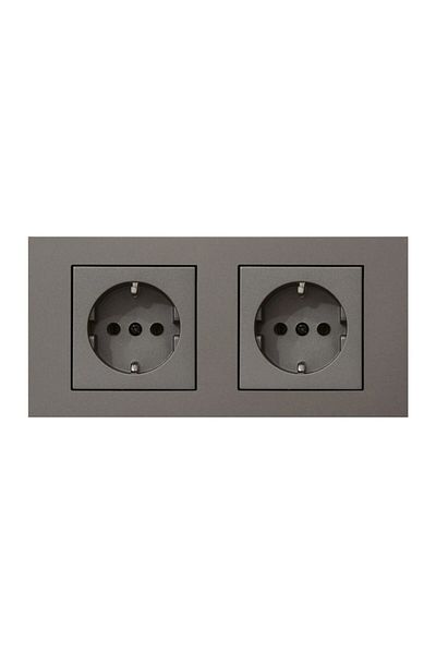 OVİVO Ovivo Grano Anthracite Set of 2 Grounded Socket + Grounded Socket