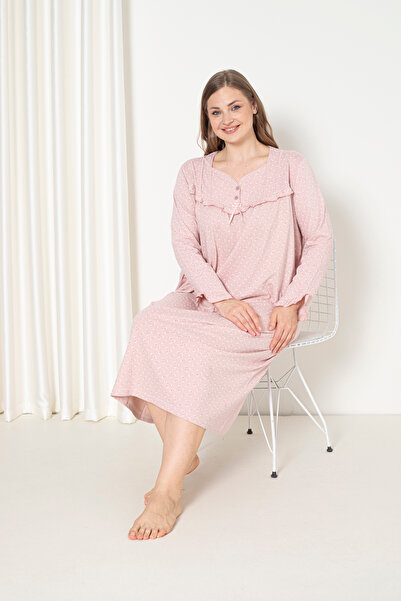 SEBOTEKS 100% βαμβακερό εποχιακό μακρυμάνικο χτενισμένο βαμβακερό νυχτικό Mother 180