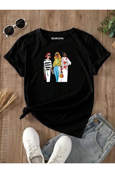 BENROMA 1 tricou este un cadou pentru achiziții de 6 și mai sus în coș - Tricou pentru copii cu imprimeu pentru femei