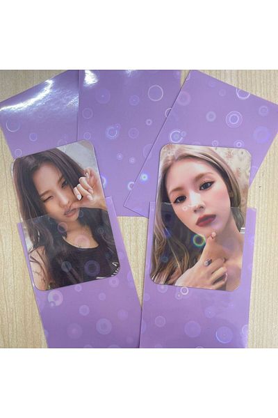 Kpop Dünyasi Circle Patterned Card Protector with Purple Background (10 Pieces)