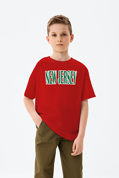 MYADA Tricou pentru băieți cu modele colorate și imprimate New Jersey