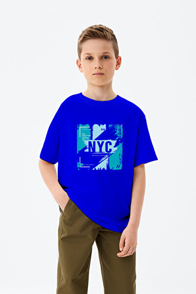 MYADA Tricou pentru băieți, cu model învechit, cu sigla NYC