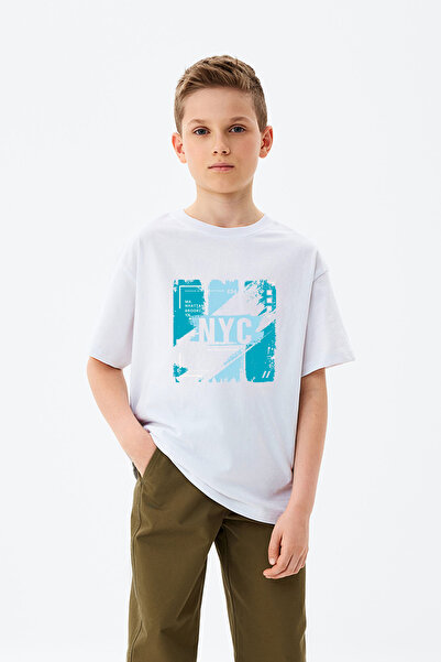 MYADA Tricou pentru băieți, cu model învechit, cu sigla NYC