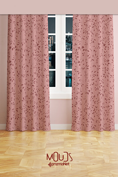 Moud's Бордовий завіс із візерунком гілок дерев із замші для вітальні, з дода...