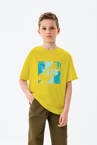 MYADA Tricou pentru băieți, cu model învechit, cu sigla NYC