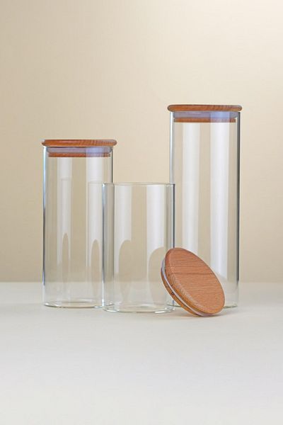 Glore 3-Piece Glass Spice Rack Set 8x14-18-22cm