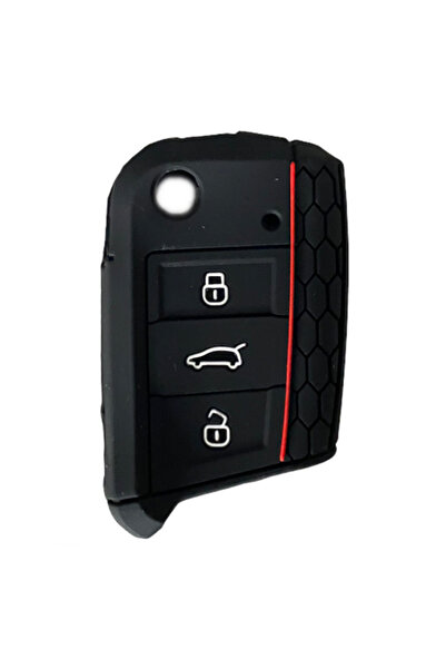 Cartex Θήκη κλειδιού για Volkswagen Golf 7 Μαύρο με κόκκινο