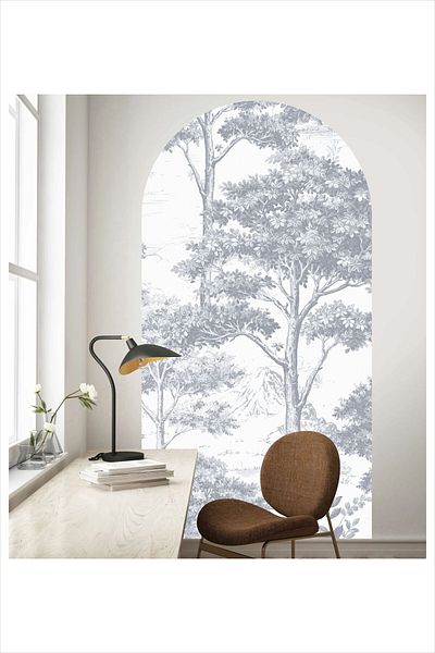 Piksel Grafik Bohemian Tree Patterned Oval Wall Sticker