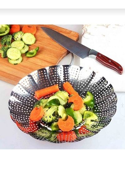 NEBİL HOME Folding Steamed Vegetable Cooker Boiler Boiling Basket Apparatus