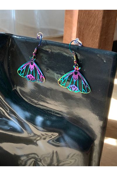 Sfenks. 'Mothorn' Steel Earrings