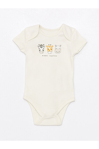 LC Waikiki LCW baby Bisiklet Yaka Baskılı Erkek Bebek Hastane Çıkış Seti 3'lü