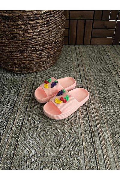Behtah Kundura Girl's 6-Piece Fruity Jibbitz Decorated Gift Closed Front Garden Pool Daily Sandals Slippers