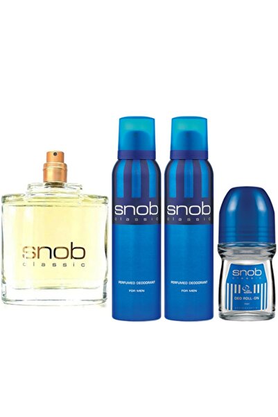 Snob Klasik Erkek Parfüm (Kutusuz Ve Kapaksız) 100ml Edt + 2 Adet 150ml Deo +...