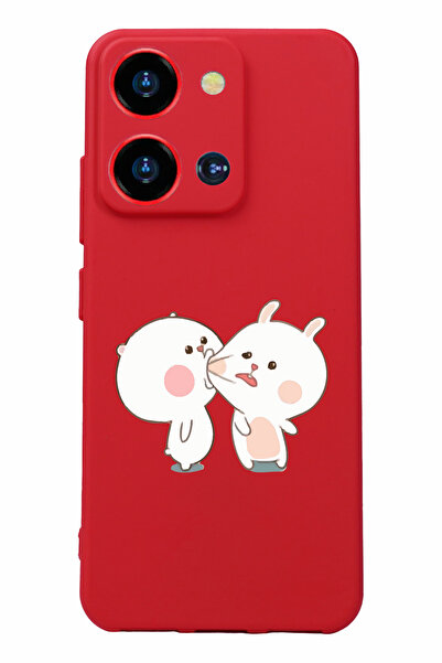 Reeder S19 Max Pro S Zoom - حافظة سيليكون مطبوعة باللون الأحمر مع حماية للكاميرا