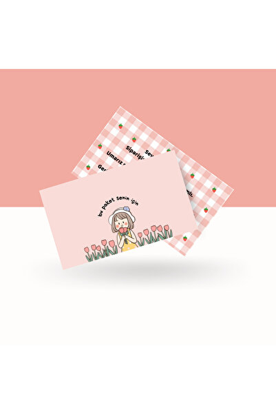 Sumicorn Design Arkalı Önlü Sevimli Küçük İşletme Teşekkür Kartı Thank You Ca...