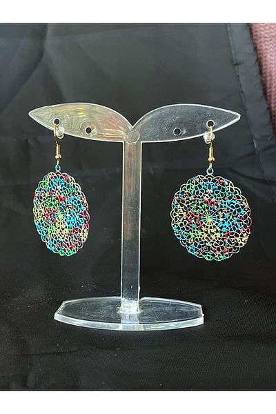 Sfenks. Mandala 2 Steel Earrings