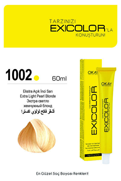 Exicolor 1002 EKSTRA AÇIK İNCİ SARISI Kalıcı Krem Saç Boyası 60ml