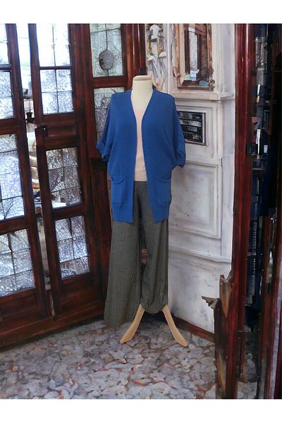 Wienella Sistina Cardigan cu tunică tricotată pentru femei albastru - Imbracaminte de primavara in stil trendy