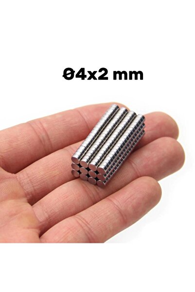 Dünya Magnet 50 Adet - Yuvarlak Neodyum Mıknatıs, 4x2 Mm, Güçlü Magnet, N35 Kalite
