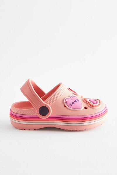 Next Baby Peach Pink Heart Detailed Non-Slip Sole Slippers ALY00802