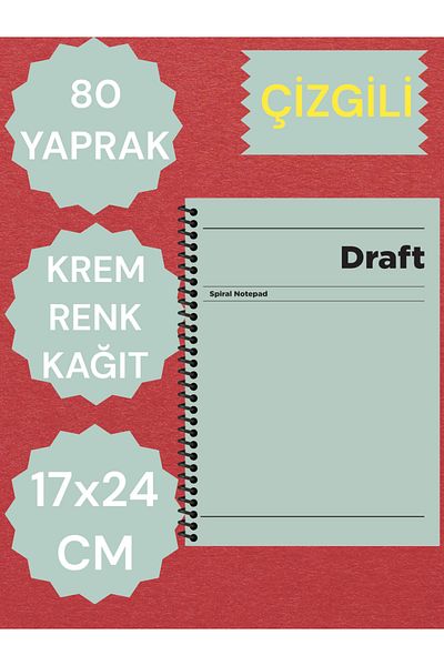 SEYFİKİRTASİYE STRIPED 17X24 CM HARD COVER NOTEBOOK CREAM COLOR PAPER 80 SHEETS