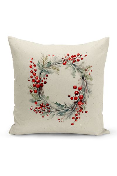 Bertille Home New Year Series Double Sided Digital Printed Throw Pillow Case (Christmas Christmas Cushion Cover)