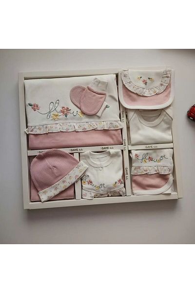 Gaye Bebe Flower Embroidered Baby Girl Set of 10