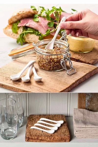 Bev Kitchen 10.5 Cm White Porcelain Spoon Set of 6