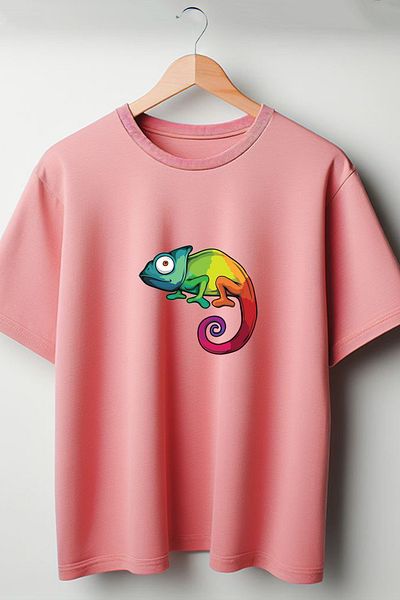 Vordevia Πολύχρωμο μπλουζάκι Chameleon Oversize Crew Neck