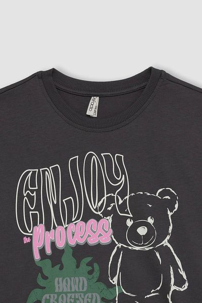 DeFacto Girl's Relax Fit Crew Neck Printed Short Sleeve T-Shirt B5125A824Hs