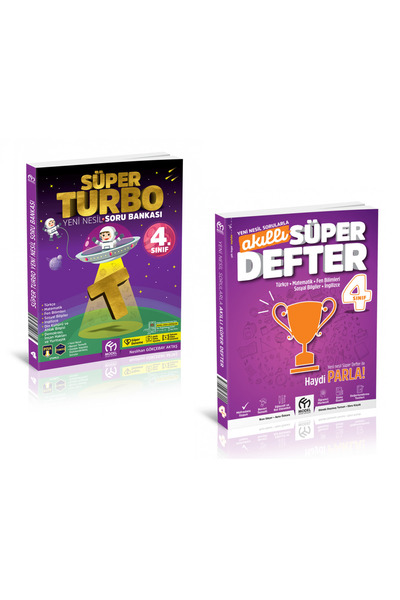 Model Eğitim Yayınları 4.Sınıf Süper Turbo Yeni Nesil Soru Bankası + Akıllı Süper Defter Tüm Dersler (2 Kitap)