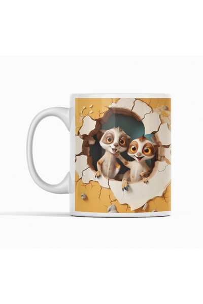 Nino Store Cute Mirketler Animal Animal Themed Gift Printed Mug Cup