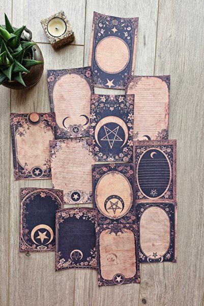 Mona Craftist 12 Adet Scrapbook Eskitme Antika Astroloji Temalı Scrapbook Kağ...