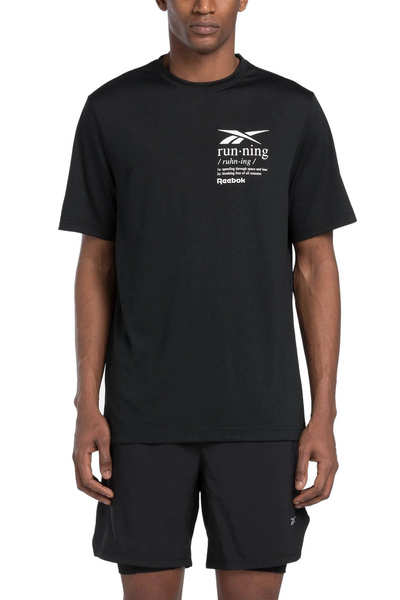 Reebok RUN GRAPHIC SS TEE Tricou negru cu mânecă scurtă pentru bărbați