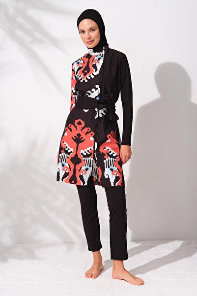 Pierre Cardin 231907   Set de costume de baie Hijab cu mânecă lungă cu model negru