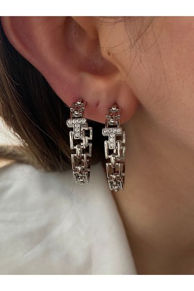 Pinery Jewels Vip Series - Women's Zircon Cubic Zirconia t Ring Brass Plated Earrings Pair