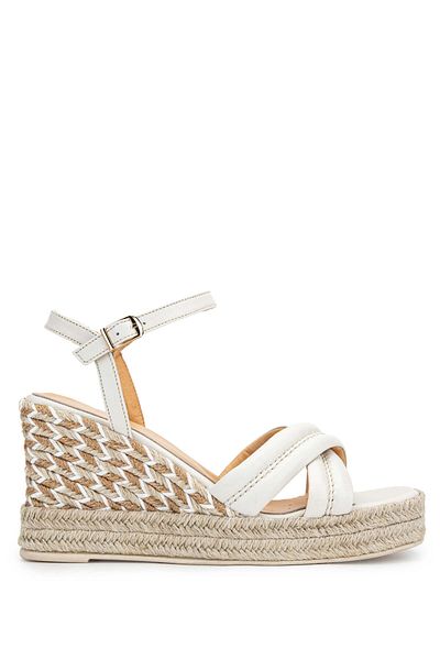 Relax Women's Leather Ivory Heeled Sandals