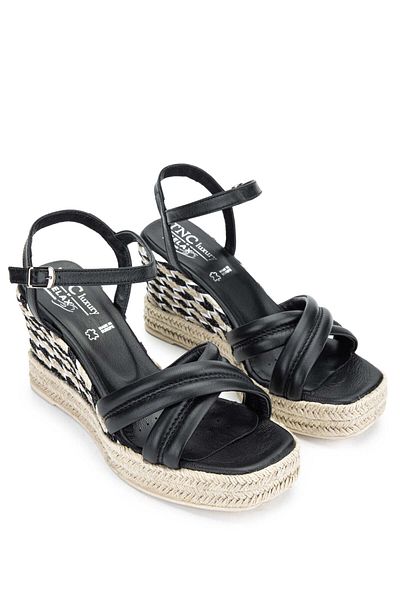 Relax Anatomic Women's Genuine Leather Black Heeled Sandals