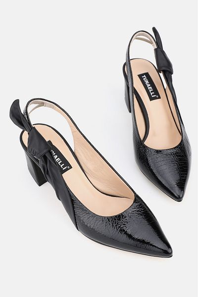 TUNAELLİ PANTOFI CU TOC NUMĂRUL 35-41 PIELE NEGRĂ PENTRU FEMEI