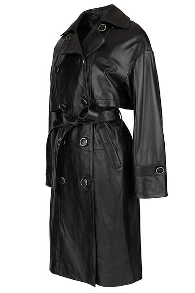 Tamer Tanca Genuine Leather Black Women's Coat