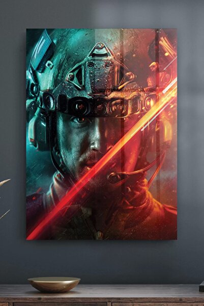 Decovetro Tablou din sticlă Battlefield Soldier Red