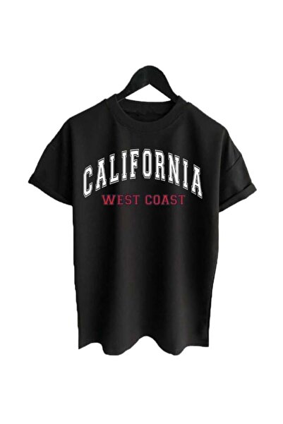 PERISENSE تي شيرت كبير الحجم مطبوع عليه كاليفورنيا ويست كوست للرجال والنساء ل...