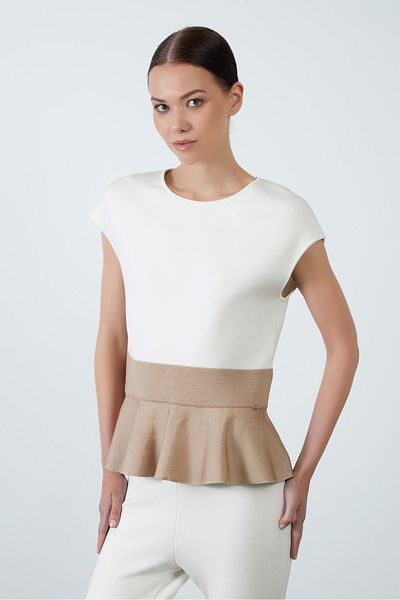 GİZİA Flywheel Beige Knit Blouse