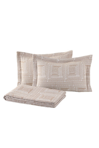 BİRHOME Concorde Beige Double Bedspread and Pique Set