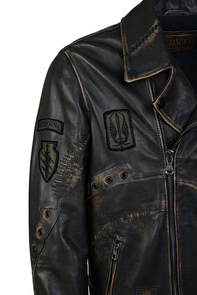 Tamer Tanca Genuine Leather Black Men's Antique Coat