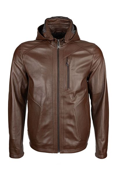 Tamer Tanca Genuine Leather Men's Cognac Coat